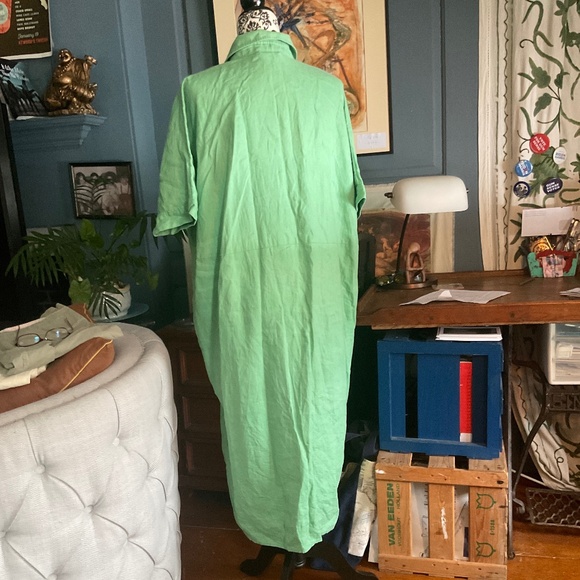 COS Oversized Button Down 100% Linen Shirt Dress Maxi Size XS - Picture 5 of 9